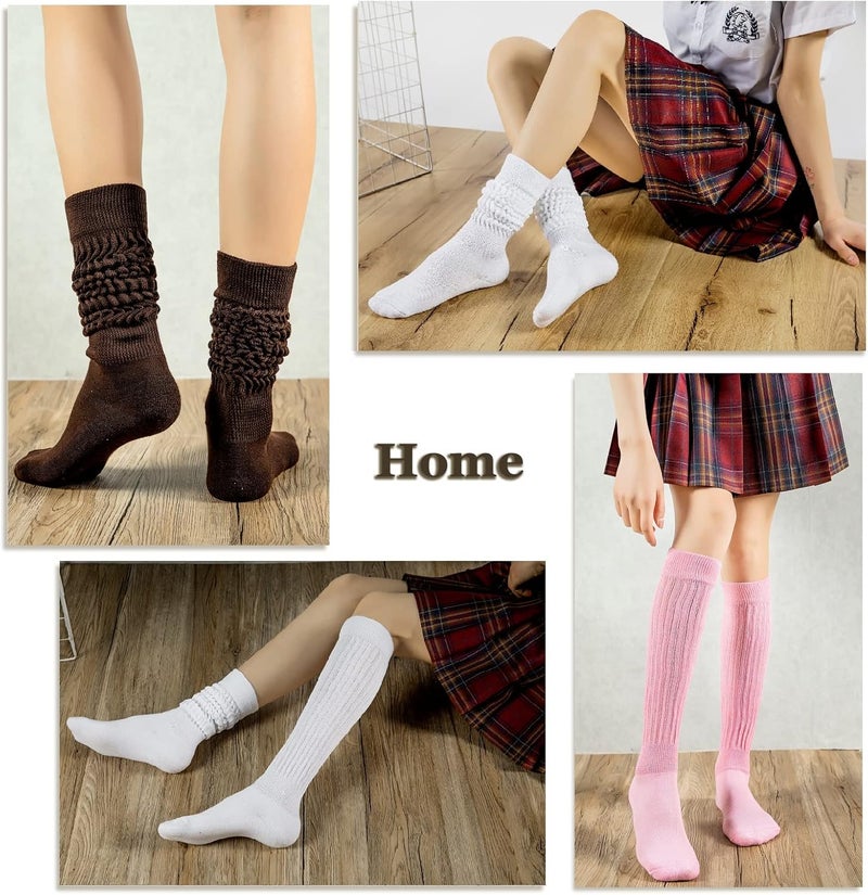 Flydo Store Womens Slouch Sock Scrunch Socks Soft Long Boot Socks for Women Stacked High Sock 2-3 PACK - Image 5